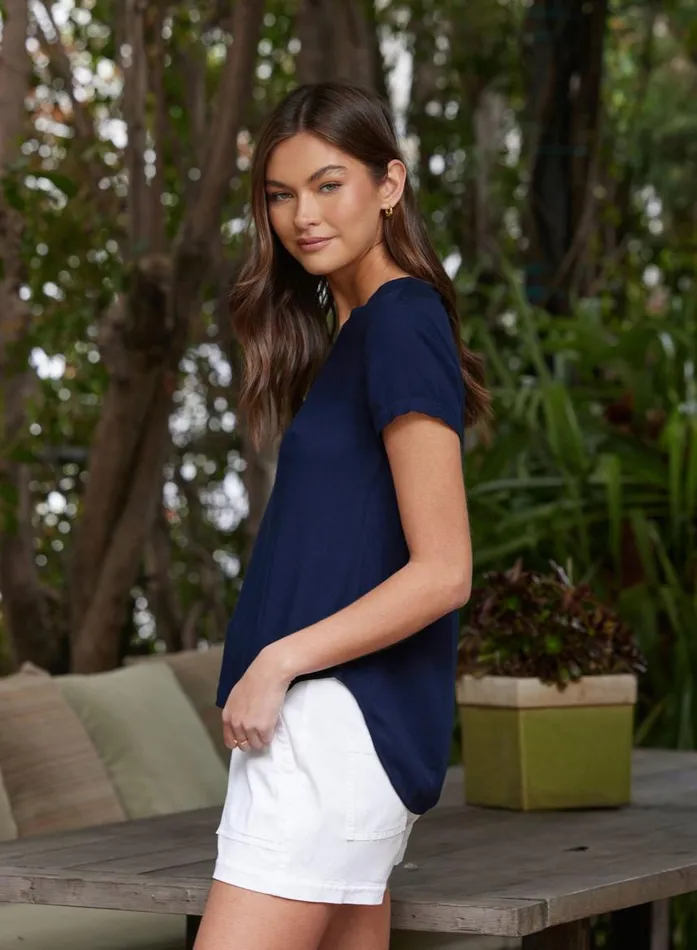 Bella Dahl VNeck Tee 8211 Endless Sea Women Short Sleeve Bella Dahl VNeck Tee 8211 Endless Sea Women Short Sleeve