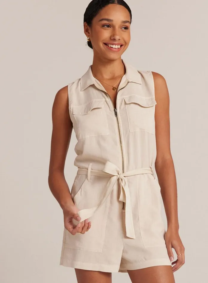 Bella Dahl Zip Front Romper 8211 Cliffside Women Rompers and Jumpsuits