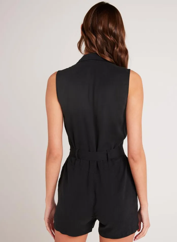 Bella Dahl Zip Front Romper 8211 Vintage Black Women Rompers and Jumpsuits Bella Dahl Zip Front Romper 8211 Vintage Black Women Rompers and Jumpsuits
