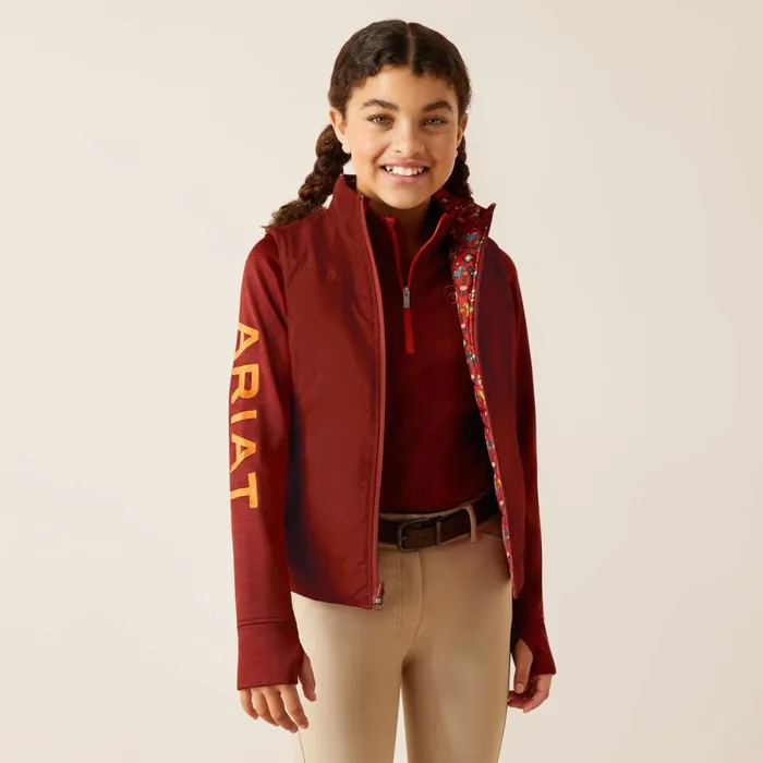 Bella Reversible Insulated Vest Dala Horse Kids Ariat English Riding Clothing