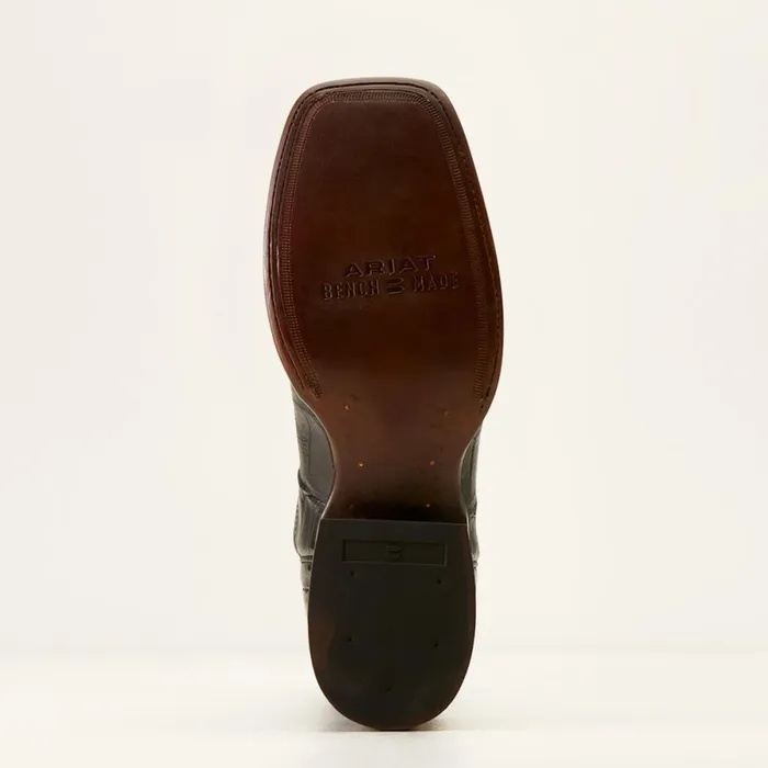 Bench Made Bassett Western Boot Black American Alligator Tail Men Ariat Western Boots