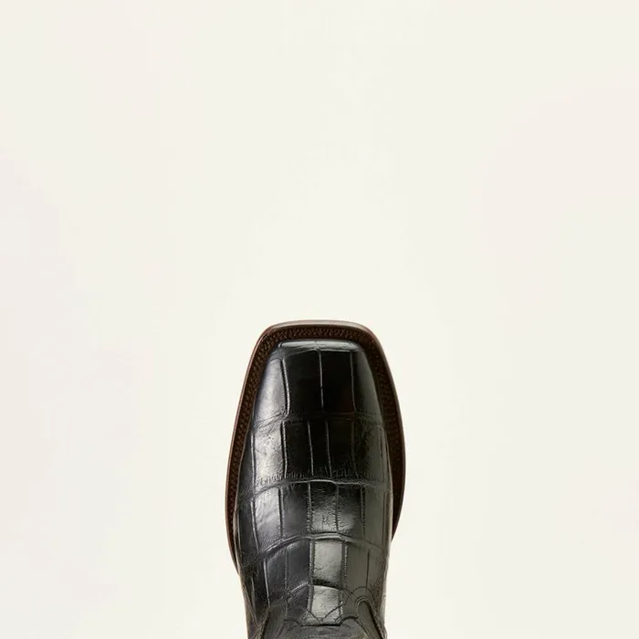 Bench Made Bassett Western Boot Black American Alligator Tail Men Ariat Western Boots