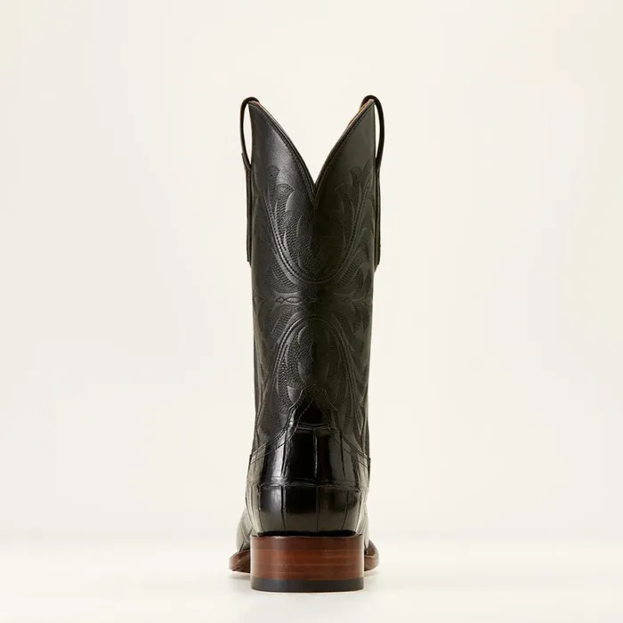 Bench Made Bassett Western Boot Black American Alligator Tail Men Ariat Western Boots