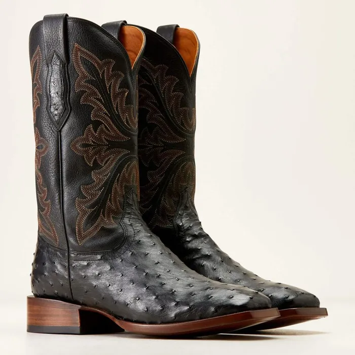 Bench Made Bassett Western Boot Black Full Quill Ostrich Men Ariat Western Boots Bench Made Bassett Western Boot Black Full Quill Ostrich Men Ariat Western Boots