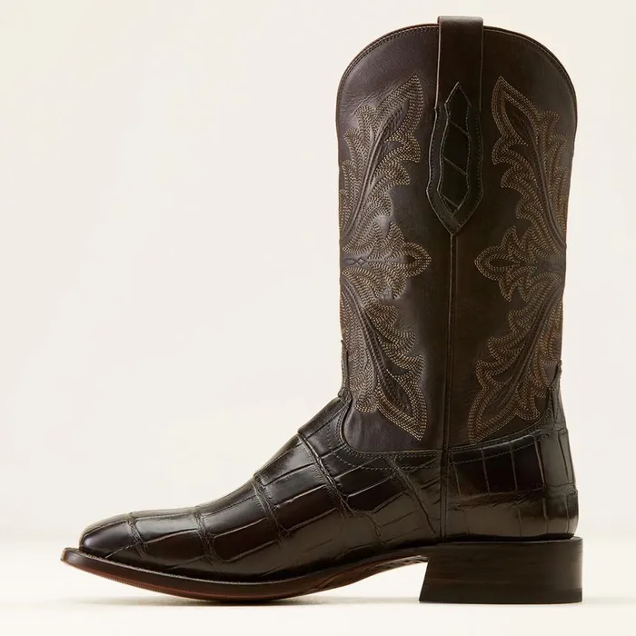 Bench Made Bassett Western Boot Hickory American Alligator Tail Men Ariat Western Boots