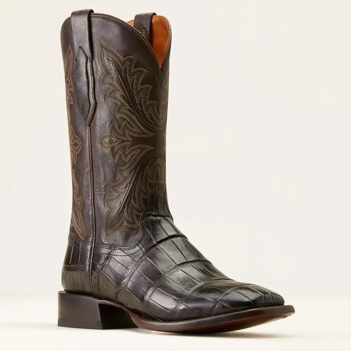 Bench Made Bassett Western Boot Hickory American Alligator Tail Men Ariat Western Boots