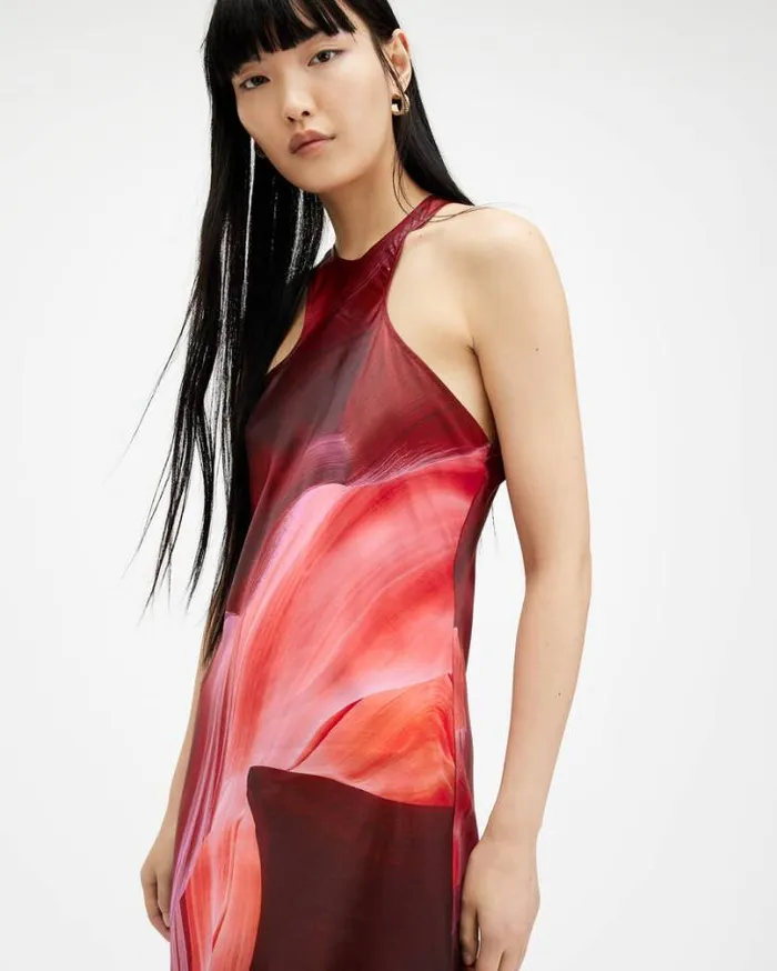 Betina Slim Racer Neck Arches Maxi Dress Canyon Purple Women AllSaints Dresses Betina Slim Racer Neck Arches Maxi Dress Canyon Purple Women AllSaints Dresses