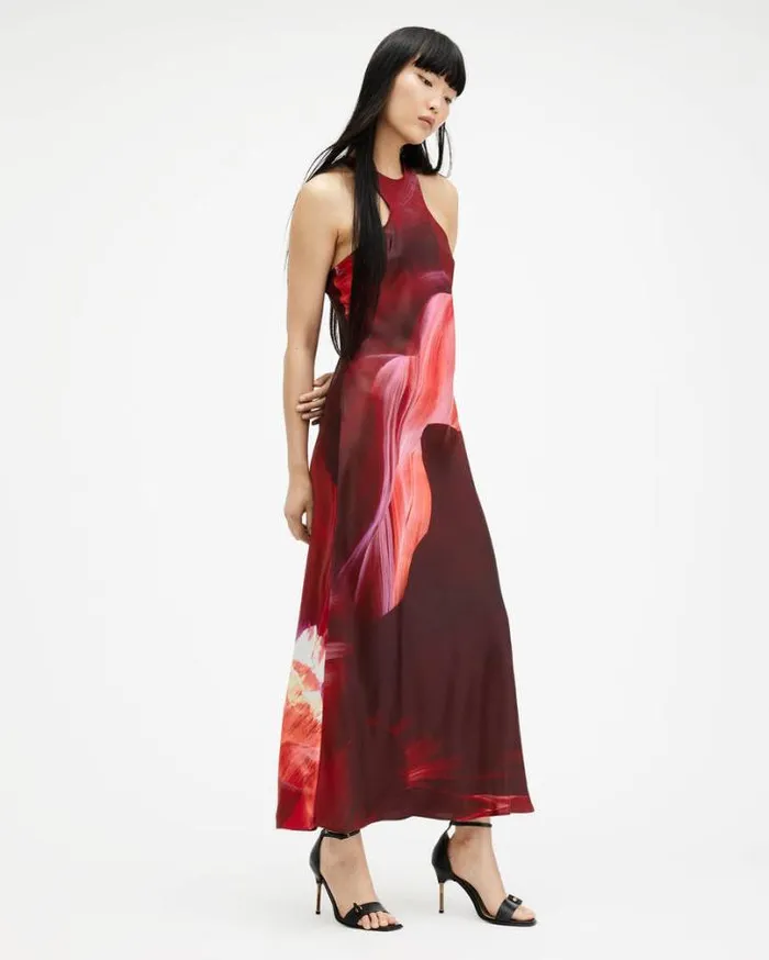 Betina Slim Racer Neck Arches Maxi Dress Canyon Purple Women AllSaints Dresses Betina Slim Racer Neck Arches Maxi Dress Canyon Purple Women AllSaints Dresses
