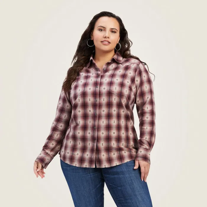 Billie Jean Shirt Nostalgia Rose Dobby Plaid Women Ariat TShirts and Tops