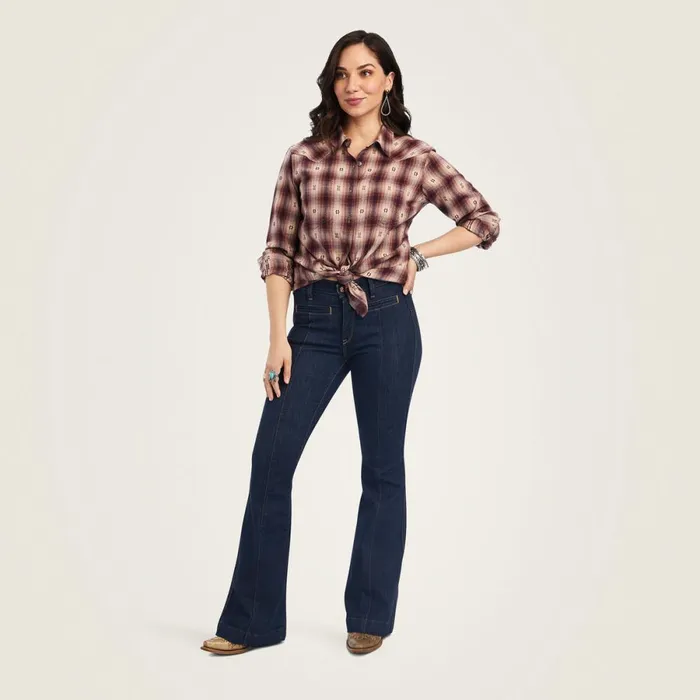 Billie Jean Shirt Nostalgia Rose Dobby Plaid Women Ariat TShirts and Tops