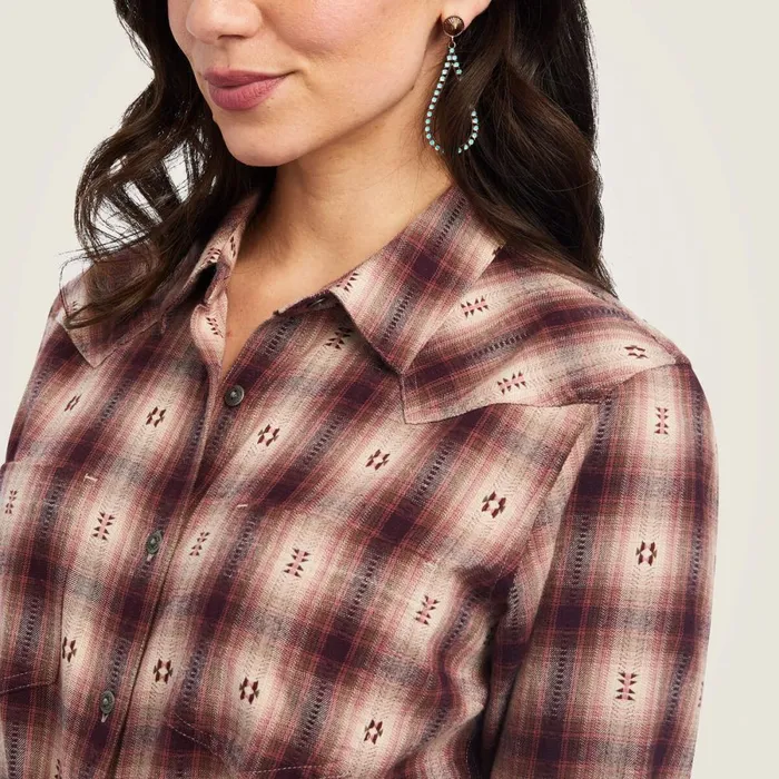 Billie Jean Shirt Nostalgia Rose Dobby Plaid Women Ariat TShirts and Tops