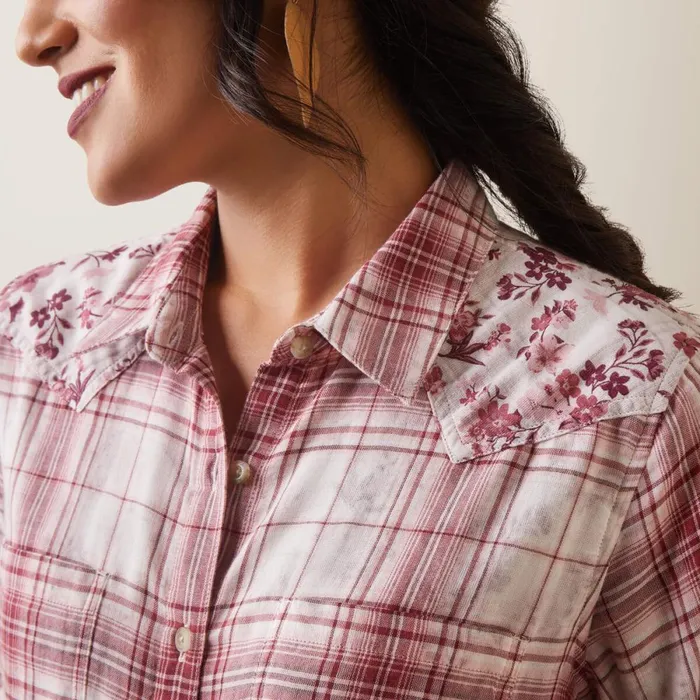 Billie Jean Shirt Willa Plaid Floral Women Ariat TShirts and Tops Billie Jean Shirt Willa Plaid Floral Women Ariat TShirts and Tops