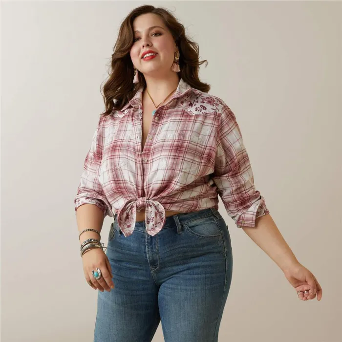 Billie Jean Shirt Willa Plaid Floral Women Ariat TShirts and Tops Billie Jean Shirt Willa Plaid Floral Women Ariat TShirts and Tops