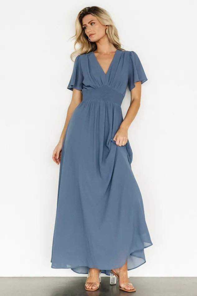 Birdie Maxi Dress Whisper Blue Women Baltic Born Wedding Guest Birdie Maxi Dress Whisper Blue Women Baltic Born Wedding Guest