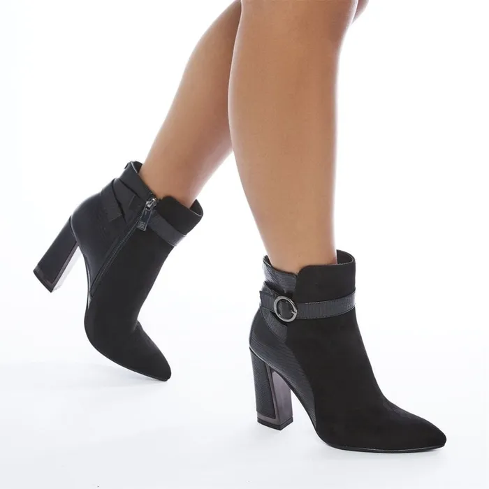 Black Boots Women Moda In Pelle Kirsten Black Alcantara