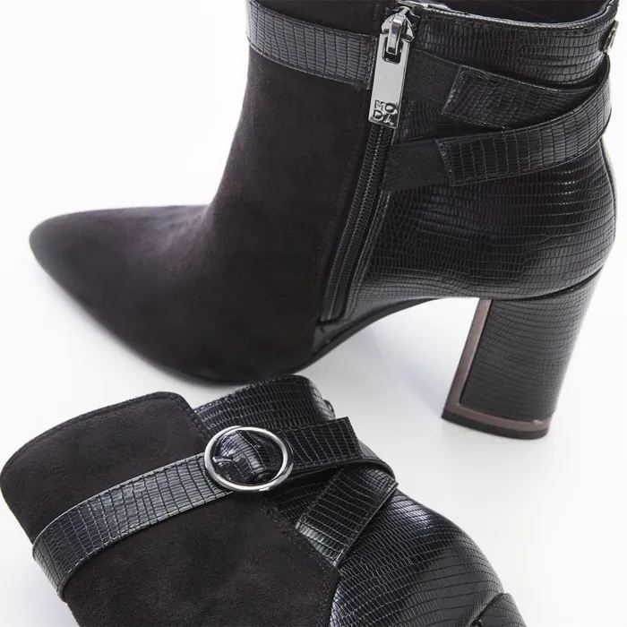 Black Boots Women Moda In Pelle Kirsten Black Alcantara