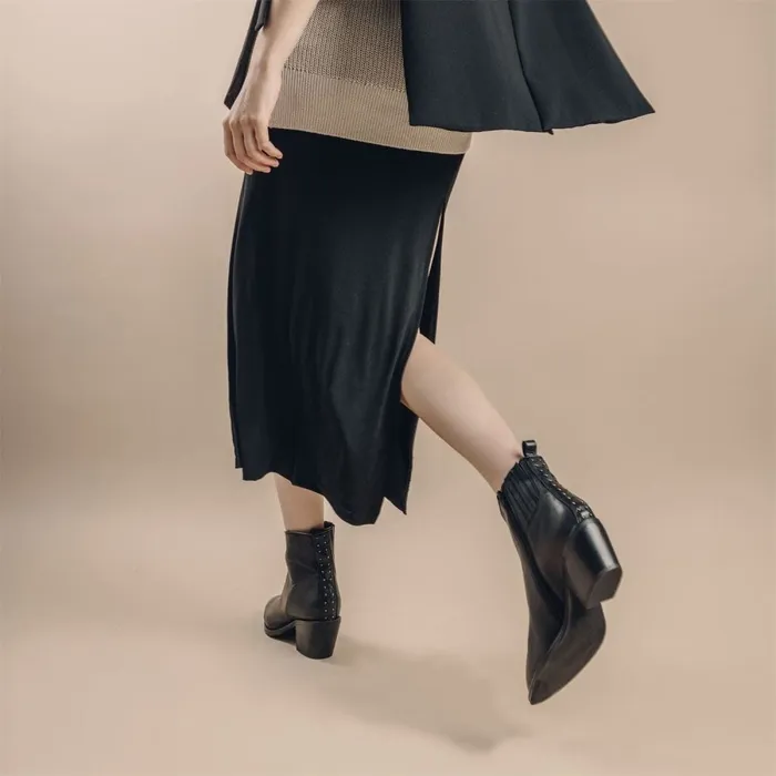 Black Boots Women Moda In Pelle Maevie Black Leather