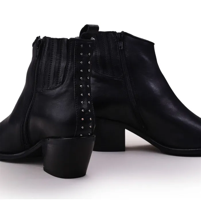 Black Boots Women Moda In Pelle Maevie Black Leather