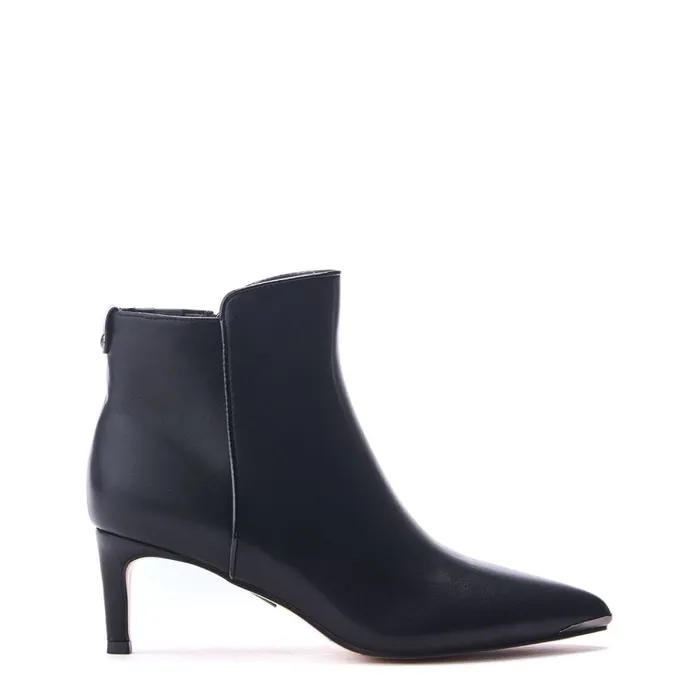 Black Boots Women Moda In Pelle Ponta Black Porvair