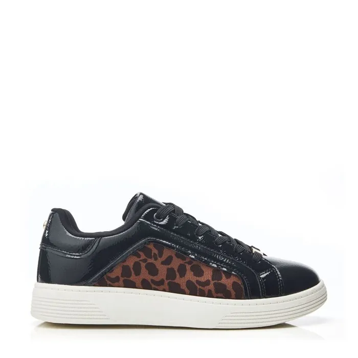 Black Trainers Women Moda In Pelle Bearly Black 8211 Leopard Porvair