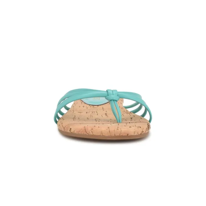 Blithe Flat Sandals Aqua Blue Women Nine West Sandals Blithe Flat Sandals Aqua Blue Women Nine West Sandals