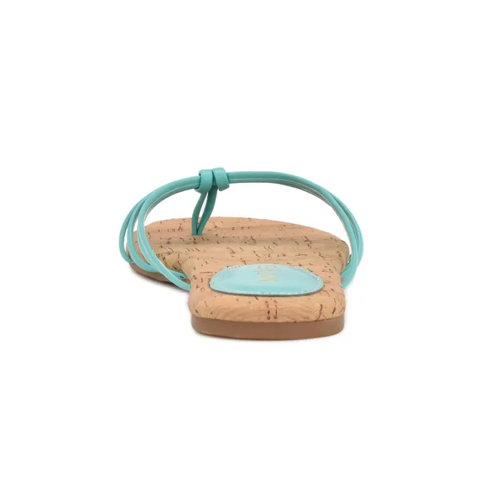 Blithe Flat Sandals Aqua Blue Women Nine West Sandals Blithe Flat Sandals Aqua Blue Women Nine West Sandals
