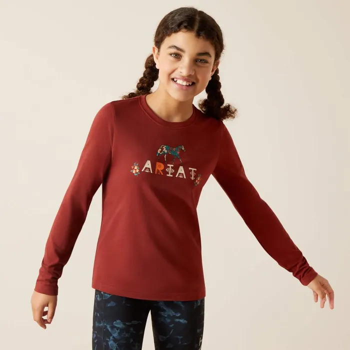 Blossom Pony TShirt Fired Brick Kids Ariat English Riding Clothing