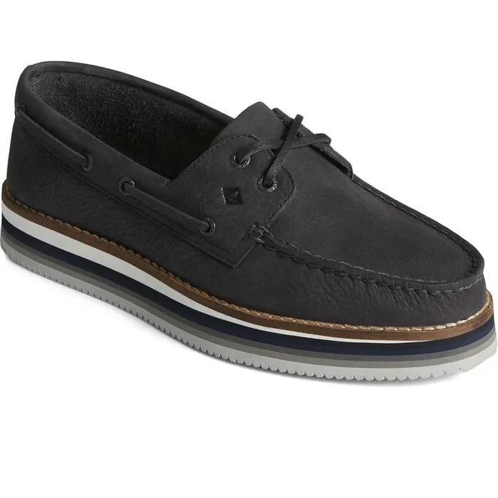 Boat Shoes Women Sperry Authentic Original Stacked Boat Shoe Black Boat Shoes Women Sperry Authentic Original Stacked Boat Shoe Black