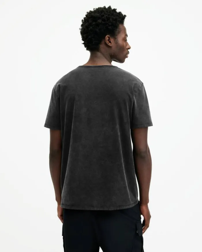 Bodega Crew Neck Raw Edge TShirt Washed Black Men AllSaints TShirts