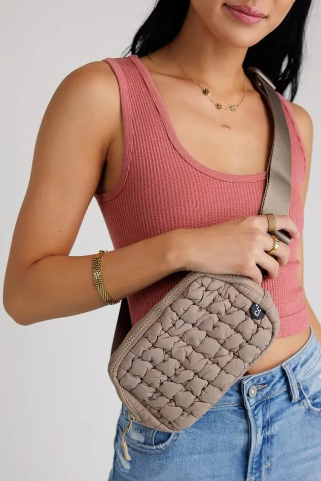 Bohme Bags Nylah Quilted Crossbody In Taupe Taupe 8211 Women Bohme Bags Nylah Quilted Crossbody In Taupe Taupe 8211 Women