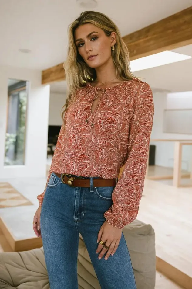 Bohme Blouses Zoey Printed Blouse Rust 8211 Women Bohme Blouses Zoey Printed Blouse Rust 8211 Women