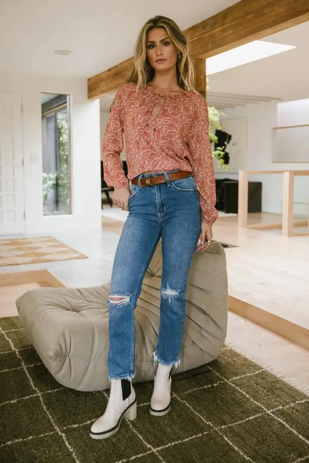 Bohme Blouses Zoey Printed Blouse Rust 8211 Women Bohme Blouses Zoey Printed Blouse Rust 8211 Women