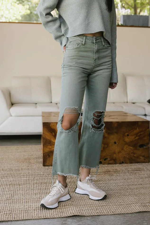 Bohme Denim Charlie Distressed Jeans In Olive Olive 8211 Women Bohme Denim Charlie Distressed Jeans In Olive Olive 8211 Women