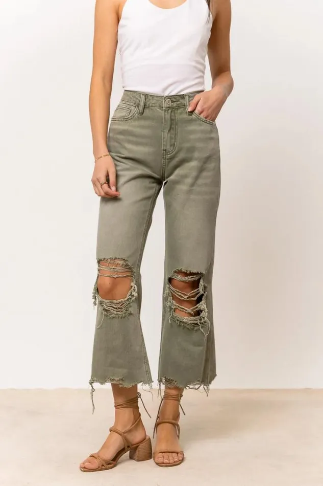 Bohme Denim Charlie Distressed Jeans In Olive Olive 8211 Women Bohme Denim Charlie Distressed Jeans In Olive Olive 8211 Women