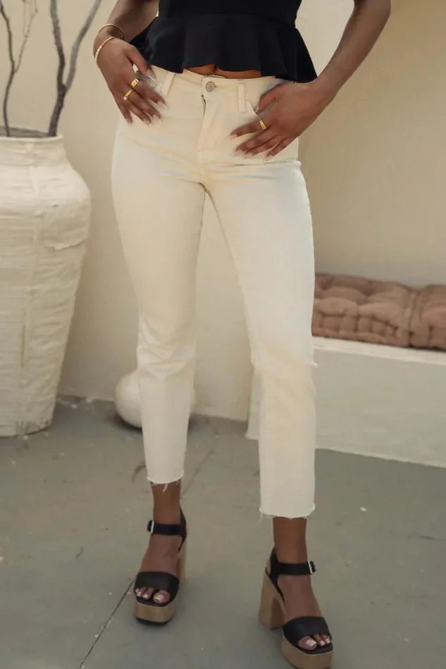 Bohme Denim Eloise Straight Leg Jeans 8211 FINAL SALE Cream 8211 Women