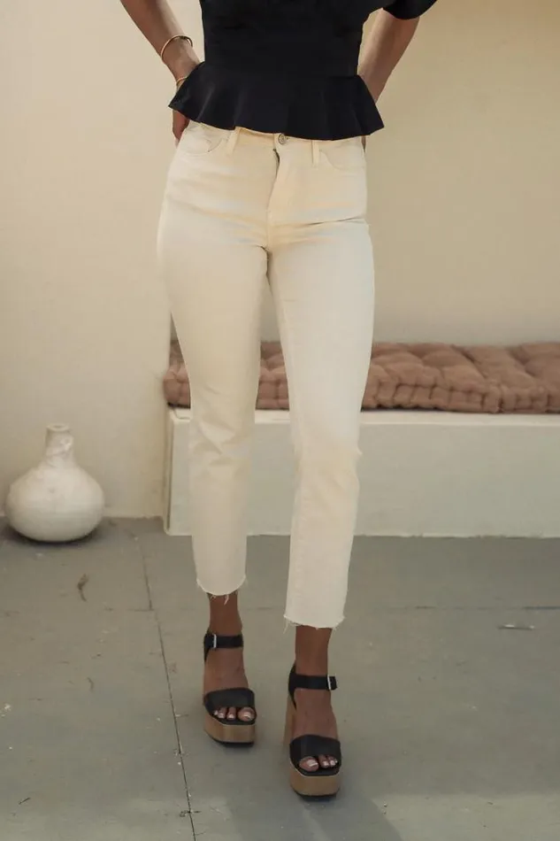 Bohme Denim Eloise Straight Leg Jeans 8211 FINAL SALE Cream 8211 Women