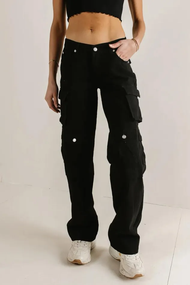Bohme Denim Phoebe Cargo Jeans In Black Black 8211 Women