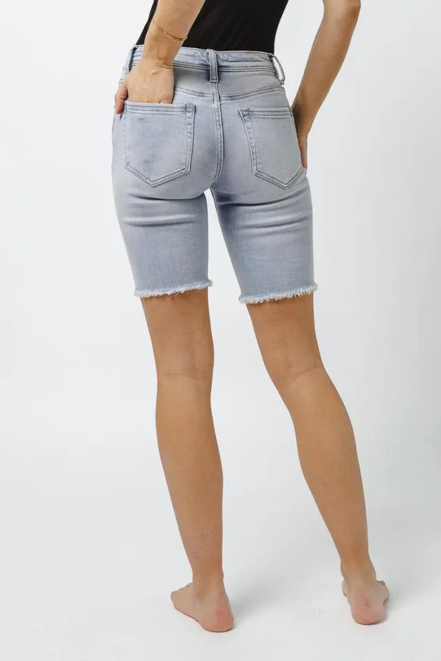 Bohme Denim Shorts Marina Mid Thigh Shorts Light Wash 8211 Women