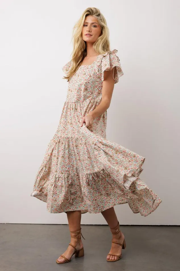 Bohme Dresses Alaia Floral Midi Dress Red 8211 Women