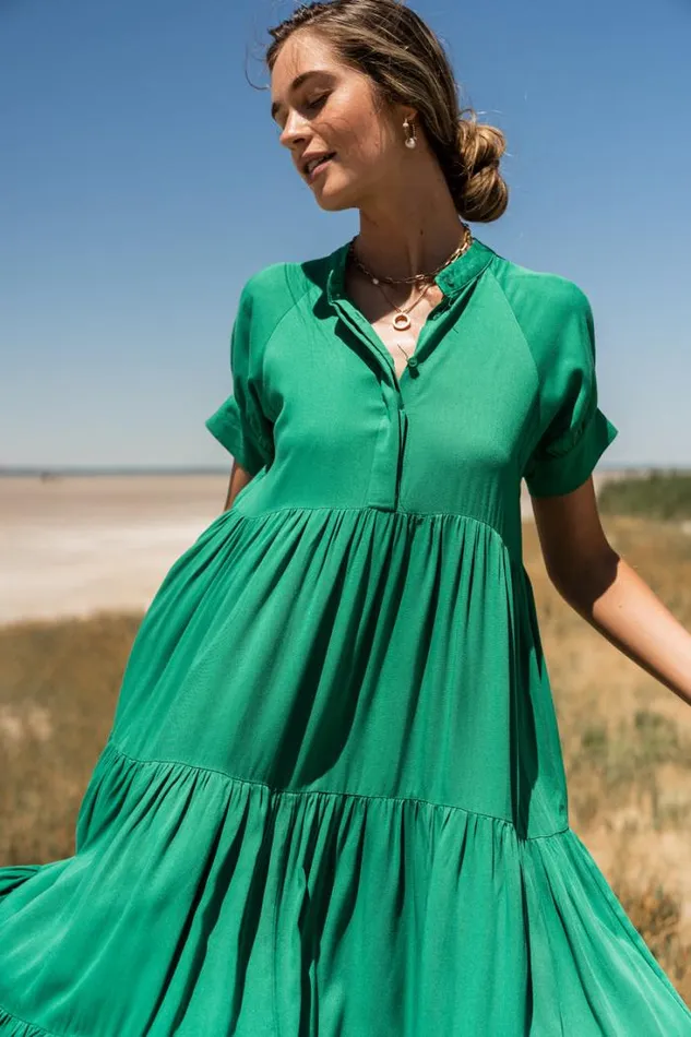 Bohme Dresses Amanda Tiered Dress In Green Green 8211 Women