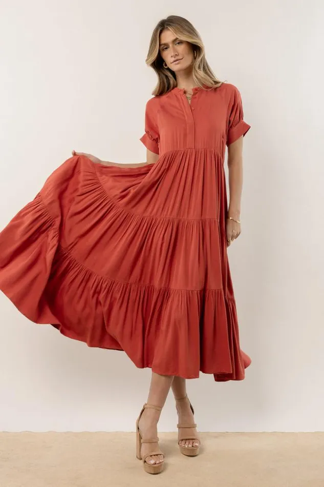 Bohme Dresses Amanda Tiered Dress In Terracotta Terracotta 8211 Women Bohme Dresses Amanda Tiered Dress In Terracotta Terracotta 8211 Women