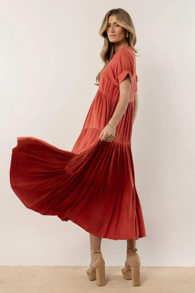Bohme Dresses Amanda Tiered Dress In Terracotta Terracotta 8211 Women Bohme Dresses Amanda Tiered Dress In Terracotta Terracotta 8211 Women