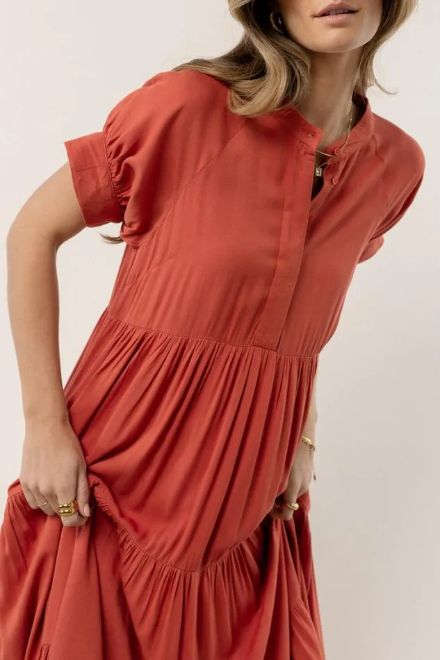 Bohme Dresses Amanda Tiered Dress In Terracotta Terracotta 8211 Women Bohme Dresses Amanda Tiered Dress In Terracotta Terracotta 8211 Women
