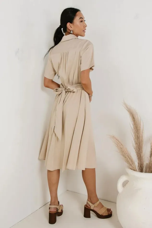 Bohme Dresses Bennett Collared Dress In Taupe Taupe 8211 Women Bohme Dresses Bennett Collared Dress In Taupe Taupe 8211 Women