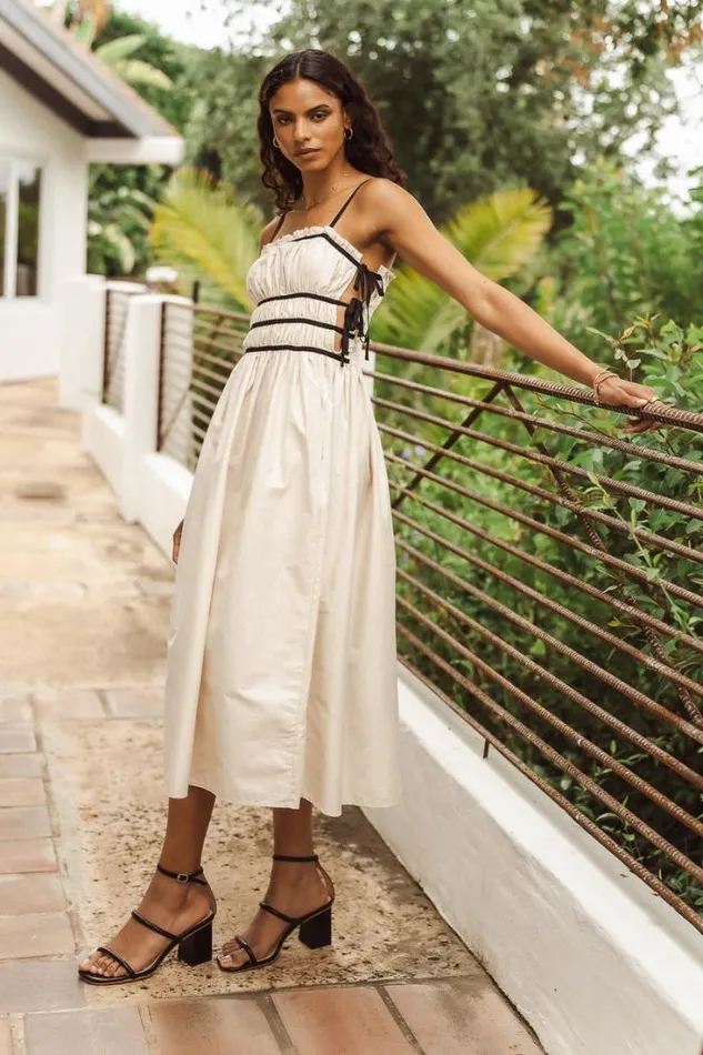 Bohme Dresses Brylie Tie Midi Dress In Natural Natural 8211 Women Bohme Dresses Brylie Tie Midi Dress In Natural Natural 8211 Women
