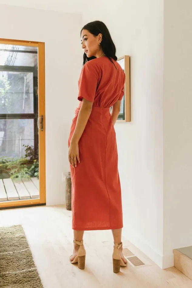 Bohme Dresses Dakota Midi Dress In Red 8211 FINAL SALE Red 8211 Women Bohme Dresses Dakota Midi Dress In Red 8211 FINAL SALE Red 8211 Women