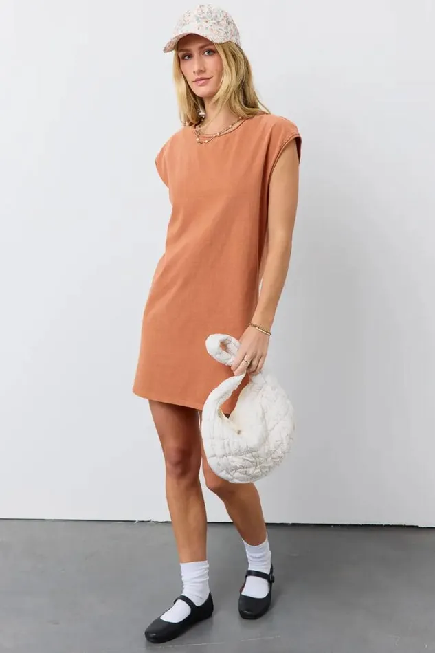 Bohme Dresses Elena TShirt Dress In Clay Clay 8211 Women