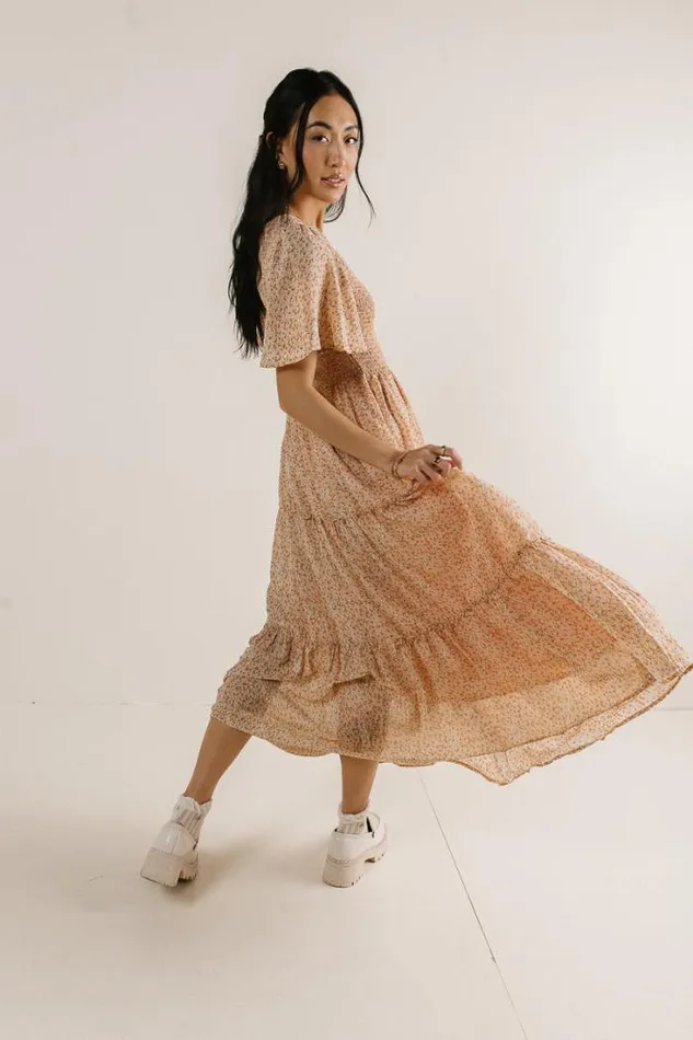 Bohme Dresses Felisha Ditsy Floral Dress Peach 8211 Women