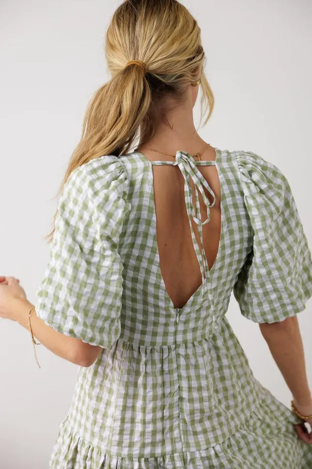 Bohme Dresses Haleigh Gingham Dress In Sage Sage 8211 Women Bohme Dresses Haleigh Gingham Dress In Sage Sage 8211 Women