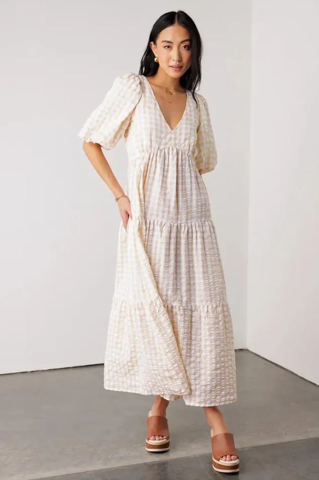 Bohme Dresses Haleigh Gingham Dress In Yellow Yellow 8211 Women